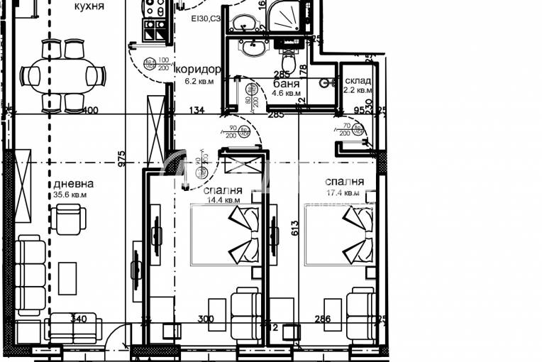 Тристаен апартамент, София, Красна поляна 2, 641207, Снимка 3