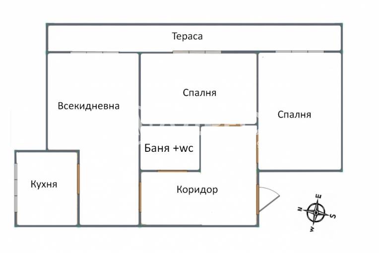 Тристаен апартамент, Бургас, Възраждане, 629208, Снимка 1