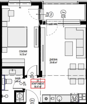 Двустаен апартамент, София, Овча купел 2, 670208, Снимка 1