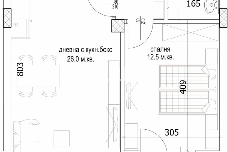 Двустаен апартамент, Варна, Кайсиева градина, 697210, Снимка 4