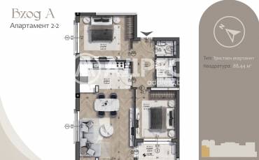 Тристаен апартамент, София, Бояна, 703210, Снимка 1