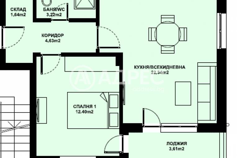 Двустаен апартамент, Благоевград, Изгрев, 674212, Снимка 1