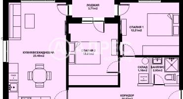 Тристаен апартамент, Благоевград, Широк център, 674218, Снимка 1