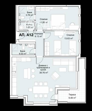 Тристаен апартамент, София, Лозенец, 653220, Снимка 1