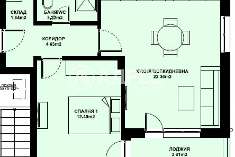 Двустаен апартамент, Благоевград, Изгрев, 674220, Снимка 1
