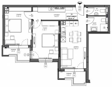 Тристаен апартамент, София, Обеля 2, 690222, Снимка 1