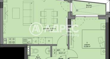 Двустаен апартамент, София, Кръстова вада, 646223, Снимка 2