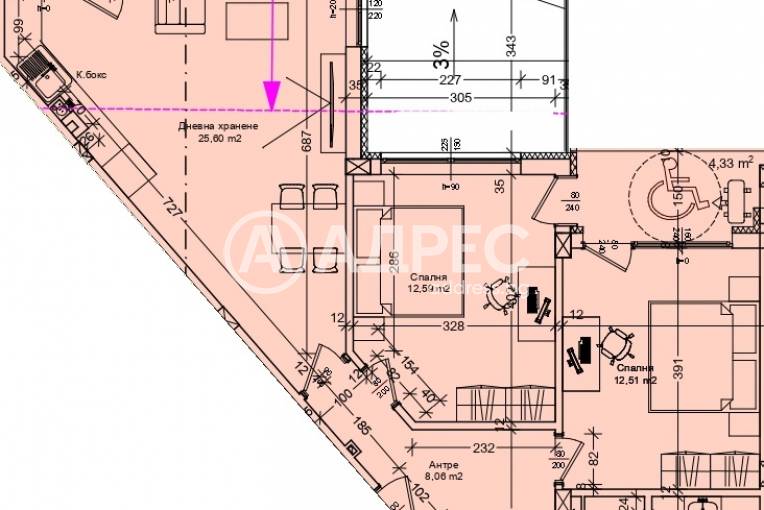 Тристаен апартамент, Бургас, Зорница, 681224, Снимка 3