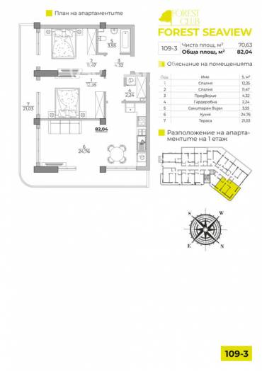 Тристаен апартамент, Варна, к.к. Чайка, 631226, Снимка 1