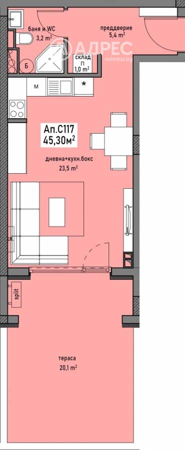 Едностаен апартамент, Бургас, Промишлена зона - Север, 697226, Снимка 1