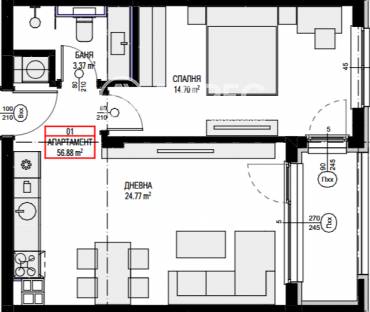 Двустаен апартамент, София, Овча купел 2, 670228, Снимка 1