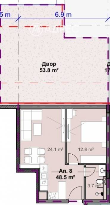 Двустаен апартамент, София, Свобода, 677232, Снимка 1