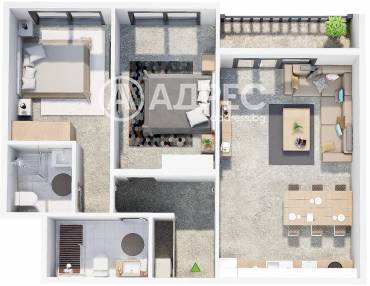 Тристаен апартамент, Пловдив, Прослав, 688233, Снимка 1