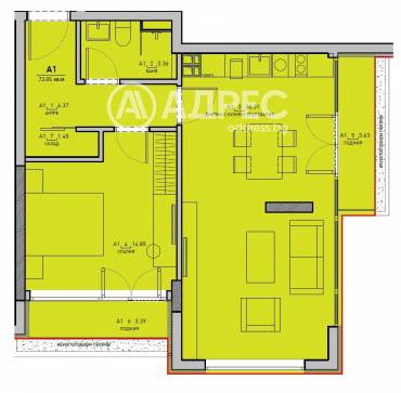 Двустаен апартамент, София, Дружба 1, 669235, Снимка 1