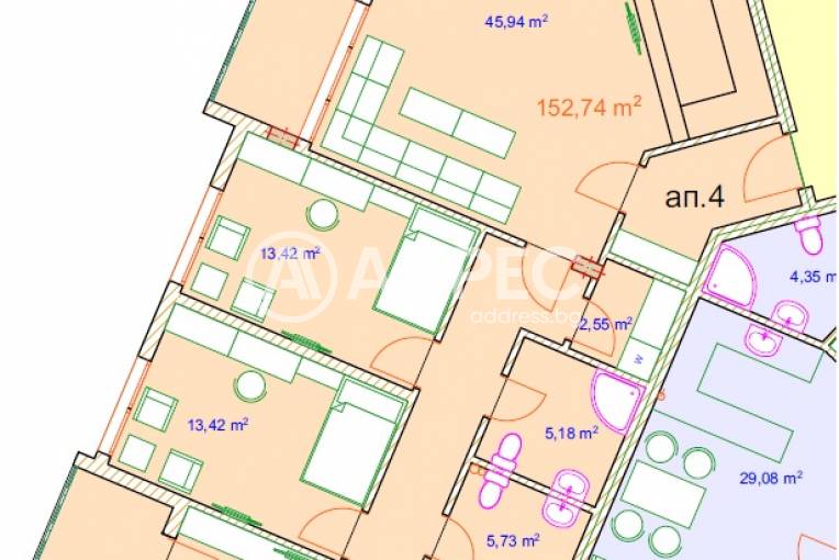 Тристаен апартамент, Ямбол, Аврен, 689235, Снимка 4