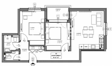 Тристаен апартамент, София, Обеля 2, 690235, Снимка 1