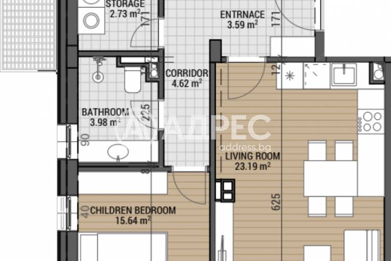 Тристаен апартамент, София, Камбаните, 684236, Снимка 3