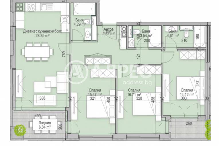 Многостаен апартамент, София, Кръстова вада, 662240, Снимка 3