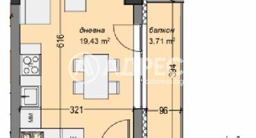 Едностаен апартамент, София, Суха река, 688240, Снимка 2