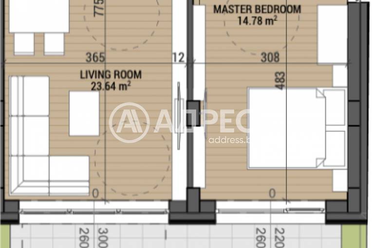 Двустаен апартамент, София, Камбаните, 684241, Снимка 3