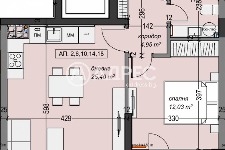 Двустаен апартамент, София, Суха река, 688241, Снимка 1