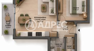 Двустаен апартамент, Варна, Младост 1, 699241, Снимка 4