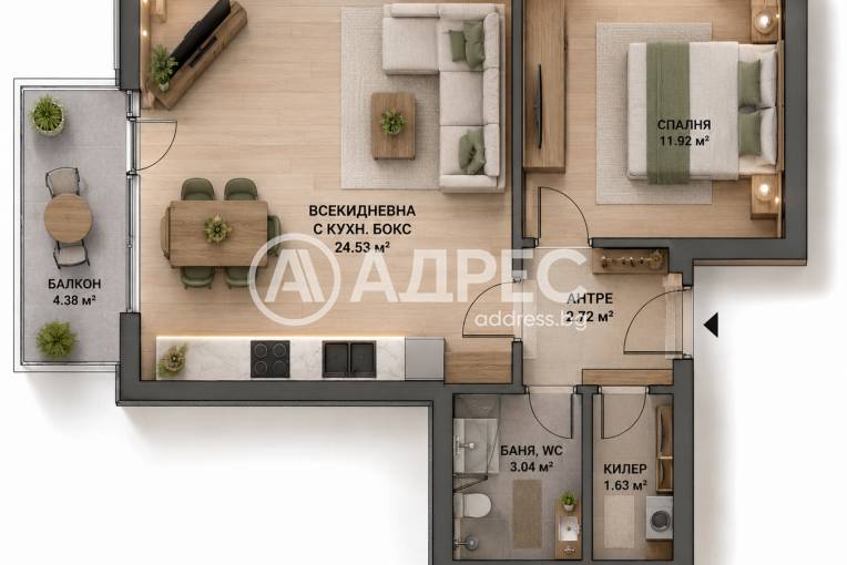 Двустаен апартамент, Варна, Младост 1, 699241, Снимка 4