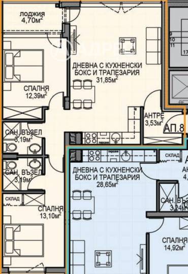 Тристаен апартамент, София, Обеля 2, 687242, Снимка 1