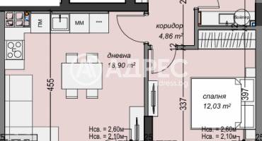 Двустаен апартамент, София, Суха река, 688244, Снимка 1
