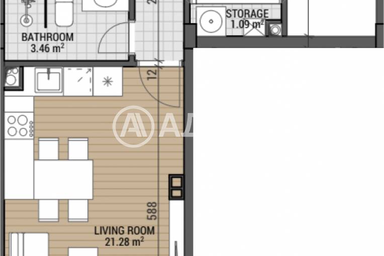 Тристаен апартамент, София, Камбаните, 684245, Снимка 3