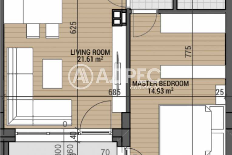 Двустаен апартамент, София, Камбаните, 684246, Снимка 3