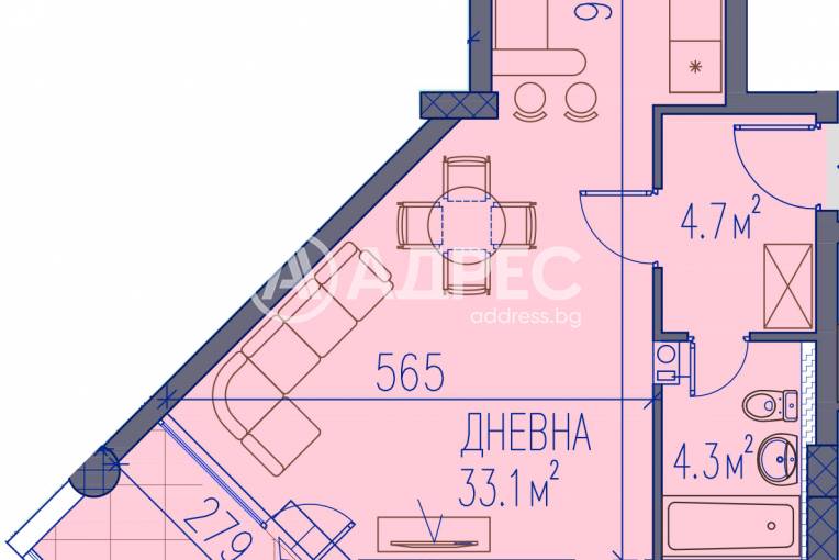 Двустаен апартамент, Пловдив, Христо Смирненски, 624247, Снимка 1