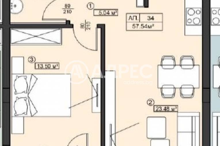 Двустаен апартамент, София, Манастирски ливади - запад, 683248, Снимка 1