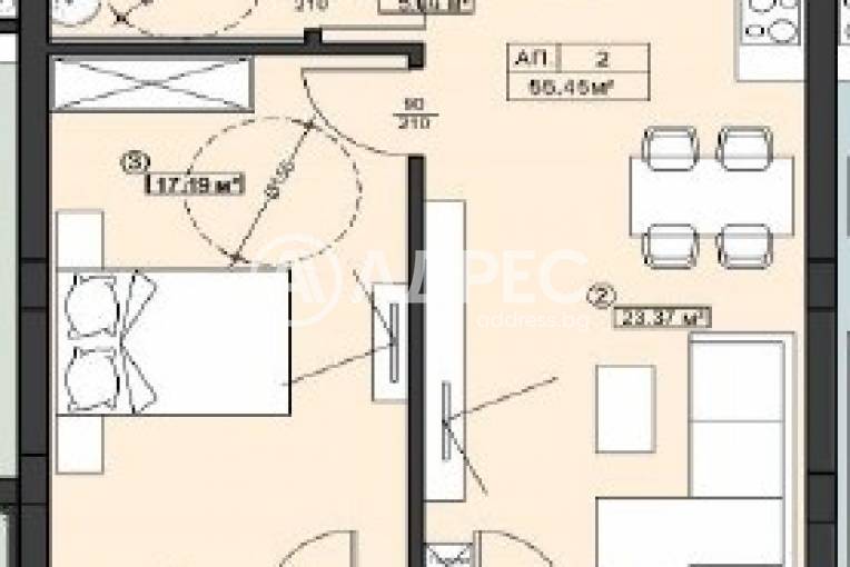 Двустаен апартамент, София, Манастирски ливади - запад, 683249, Снимка 1