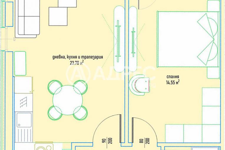 Двустаен апартамент, София, Малинова Долина, 685249, Снимка 4