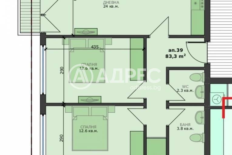 Тристаен апартамент, Варна, Погребите, 668250, Снимка 2