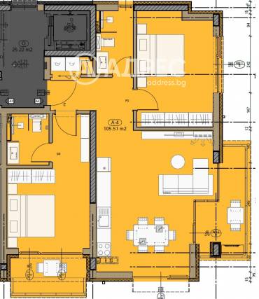 Тристаен апартамент, София, Горна Баня, 633254, Снимка 1