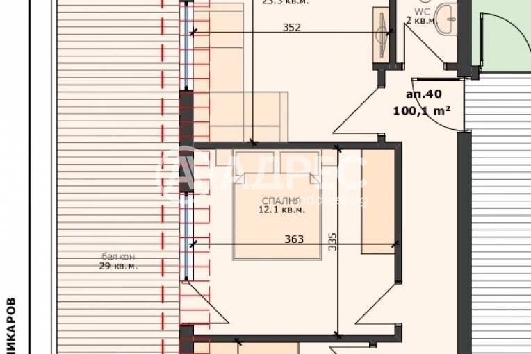 Тристаен апартамент, Варна, Погребите, 668254, Снимка 2