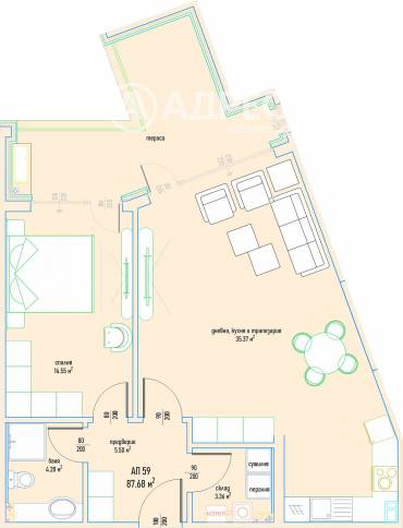 Двустаен апартамент, София, Малинова Долина, 685257, Снимка 1