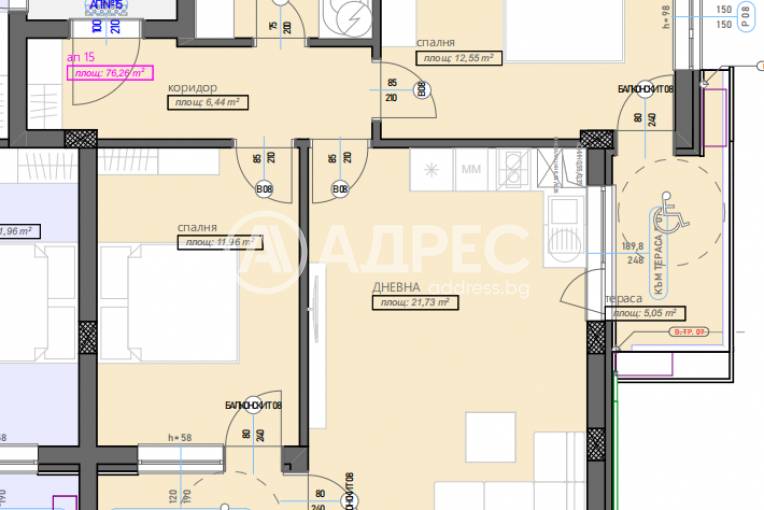 Тристаен апартамент, Стара Загора, Железник- запад, 669258, Снимка 3