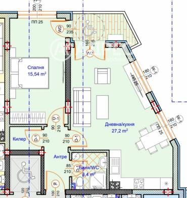 Тристаен апартамент, Варна, Център, 680258, Снимка 1