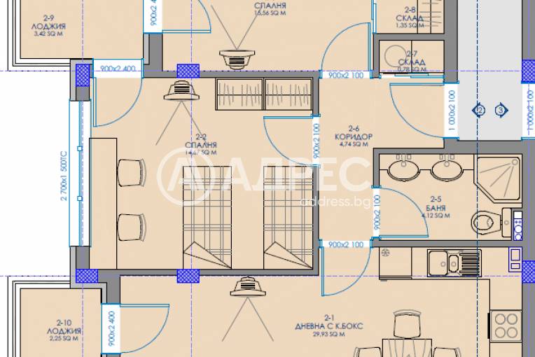 Тристаен апартамент, Благоевград, Еленово, 681259, Снимка 3