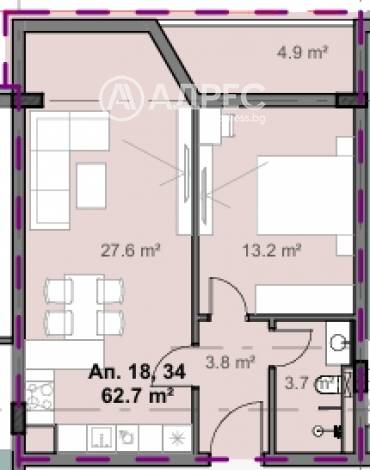 Двустаен апартамент, София, Свобода, 677261, Снимка 1