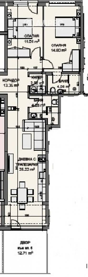 Тристаен апартамент, Стара Загора, Самара-3, 623267, Снимка 1