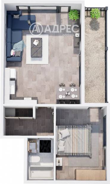 Двустаен апартамент, Пловдив, Прослав, 688267, Снимка 1