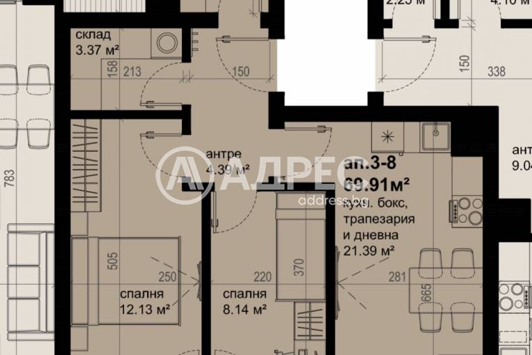 Тристаен апартамент, Бургас, Изгрев, 658268, Снимка 10