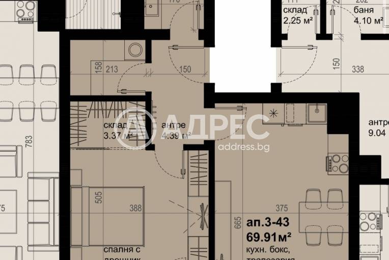 Тристаен апартамент, Бургас, Изгрев, 658268, Снимка 9
