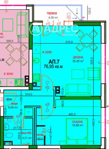 Двустаен апартамент, София, в.з. Киноцентъра част III, 672268, Снимка 1