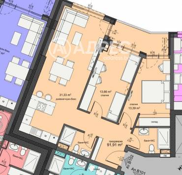 Тристаен апартамент, Бургас, Изгрев, 676269, Снимка 1