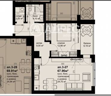 Двустаен апартамент, Бургас, Изгрев, 658270, Снимка 1